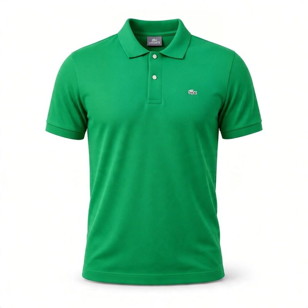 New Lacoste Men’s Green Short Sleeve Polo Shirt Size 8 XL Crocodile Logo